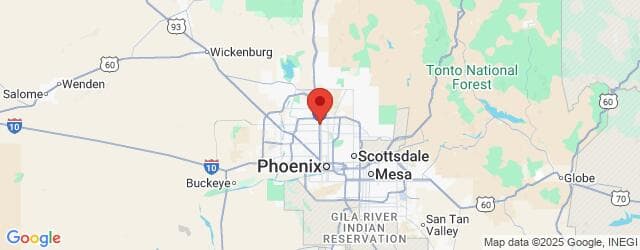 Map of the areas Quick Response Garage Floor Coatings serves around Phoenix